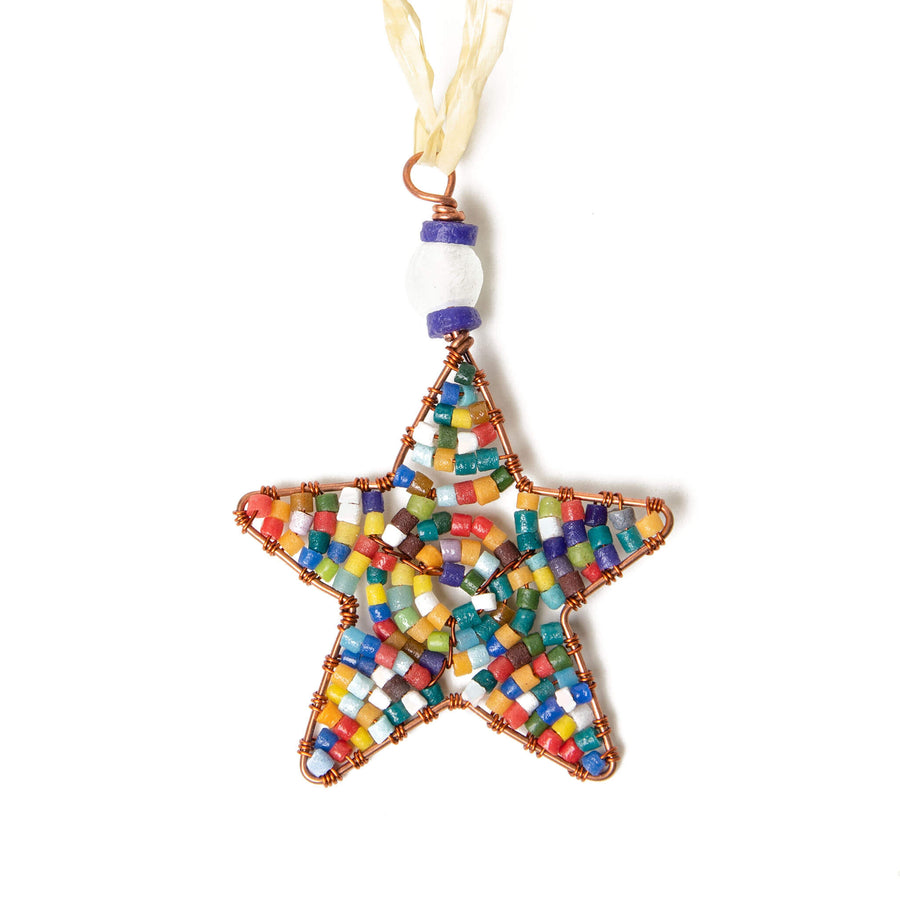 Mini Beaded Rainbow Star Ornament